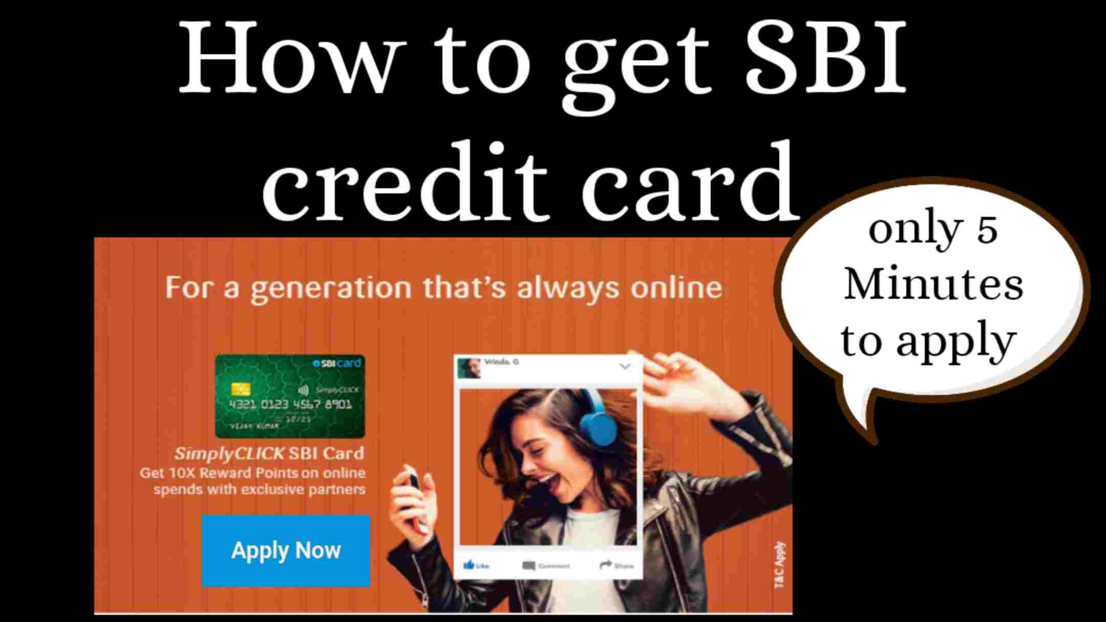 How to Apply for SBI Simply Click Credit Card & SBI top five credit cards /